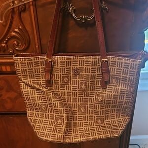 Anne Klein Brown Patterned Tote Bag